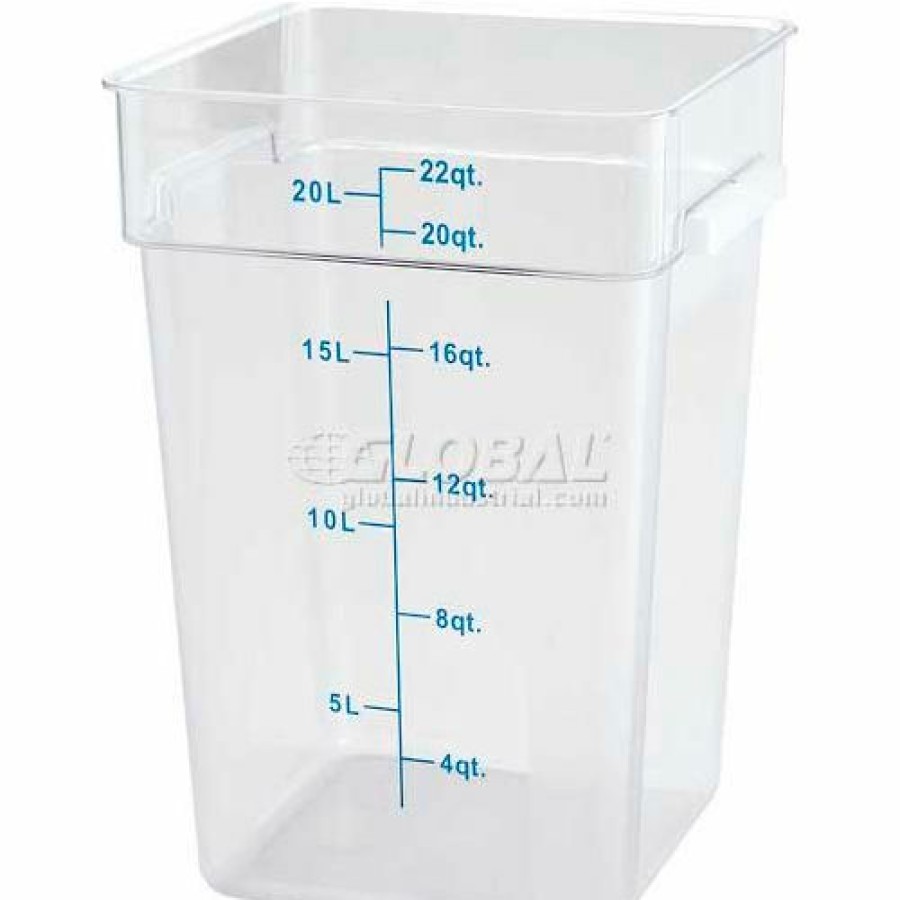 Containers & Organizers * | Winco Pcsc-22C Square Storage Container, 22 Qt, Clear, Polycarbonate Pkg Qty 6