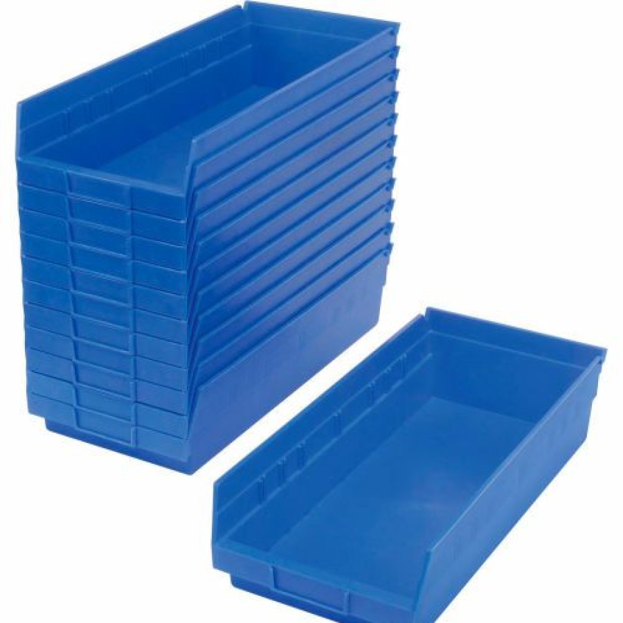 Containers & Organizers * | Akro-Mils Plastic Nesting Storage Shelf Bin 30158 8-3/8"W X 17-7/8"D X 4"H Blue Pkg Qty 12