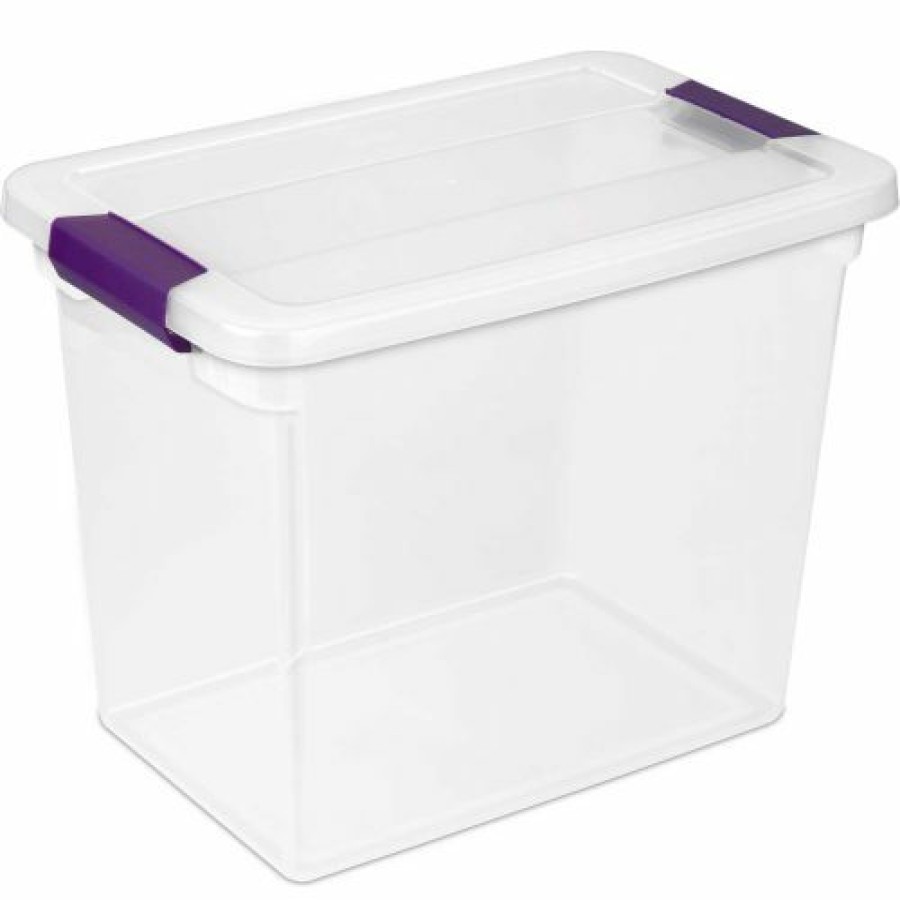 Containers & Organizers * | Sterilite Clearview Storage Box With Latched Lid 17631706 27 Qt. 17"L X 11-1/8"W X 12-3/4"H Pkg Qty 6