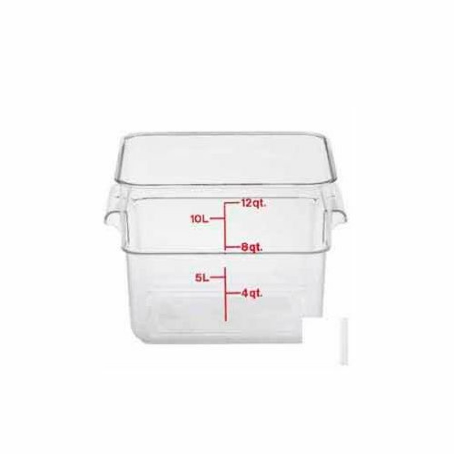 Containers & Organizers * | Cambro 12Sfscw135 Square Food Container, W/ Handles, 12 Quart, 11-1/4 12-1/4 8-3/4, Clear Pkg Qty 6