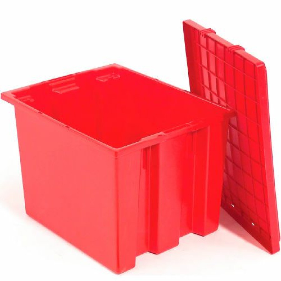 Containers & Organizers * | Global Industrial Stack And Nest Storage Container Snt190 No Lid 19-1/2 X 15-1/2 X 10, Red Pkg Qty 6