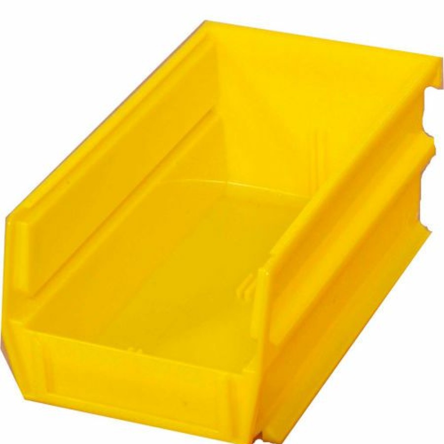 Containers & Organizers * | Locbin 4-1/8"L X 7-3/8"W X 3"H Yellow Stacking, Hanging, Interlocking Polypropylene Bins,6 Ct