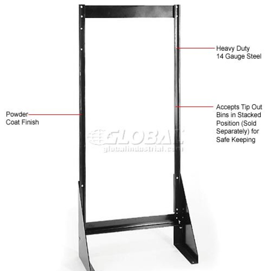 Containers & Organizers * | Quantum Storage Systems Quantum Single Sided Floor Stand Qfs148 For Tip Out Bins 48"H