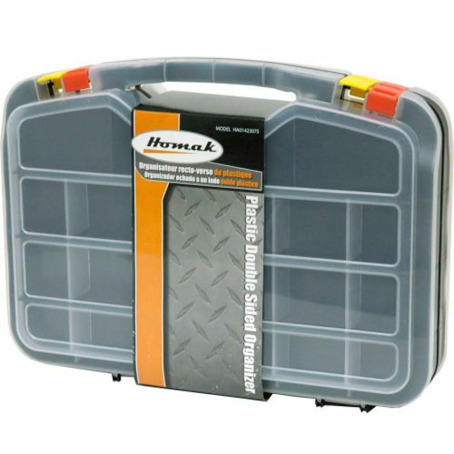 Containers & Organizers * | Homak Ha01423075 Plastic Double Sided Organizer, 12 Compartments, 16-1/12"Lx12-1/4"Wx4"H