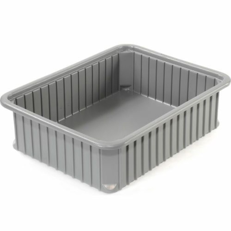 Containers & Organizers * | Dandux Dividable Stackable Plastic Box 50P0114060 22-1/2"L X 17-1/2"W X 6"H, Gray