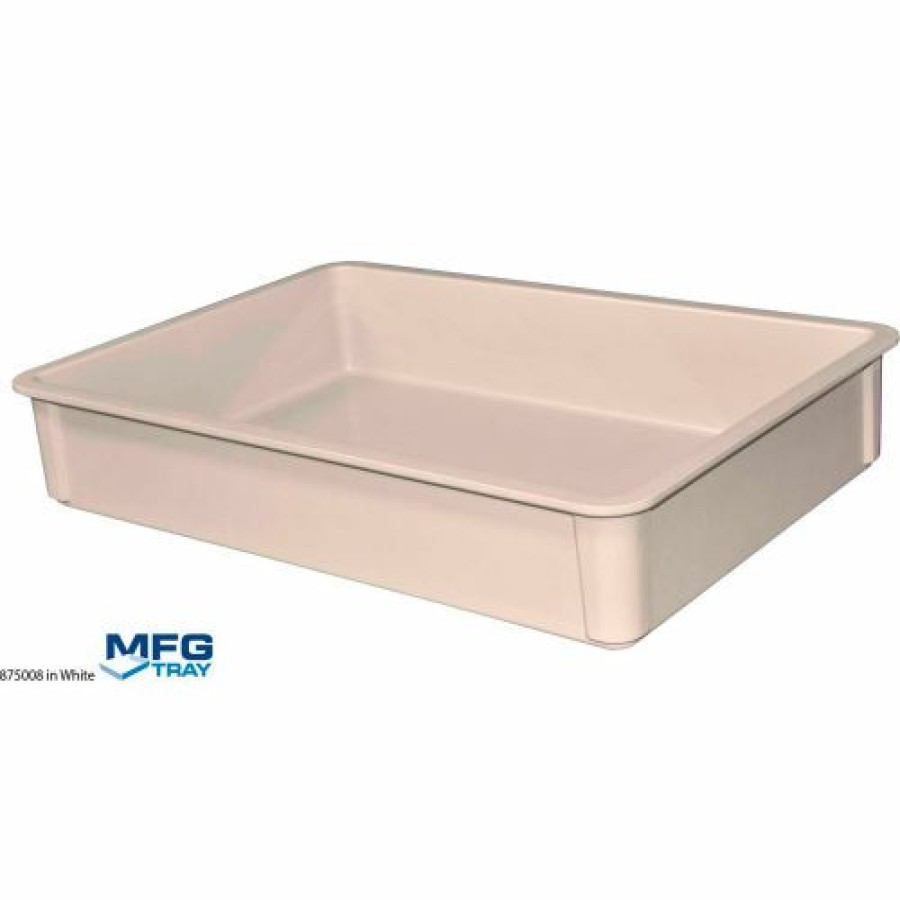 Containers & Organizers * | Mfg Tray Molded Fiberglass Toteline Stacking Tote 875008 25-3/4"L X 17-3/4"W X 4-1/2"H, White