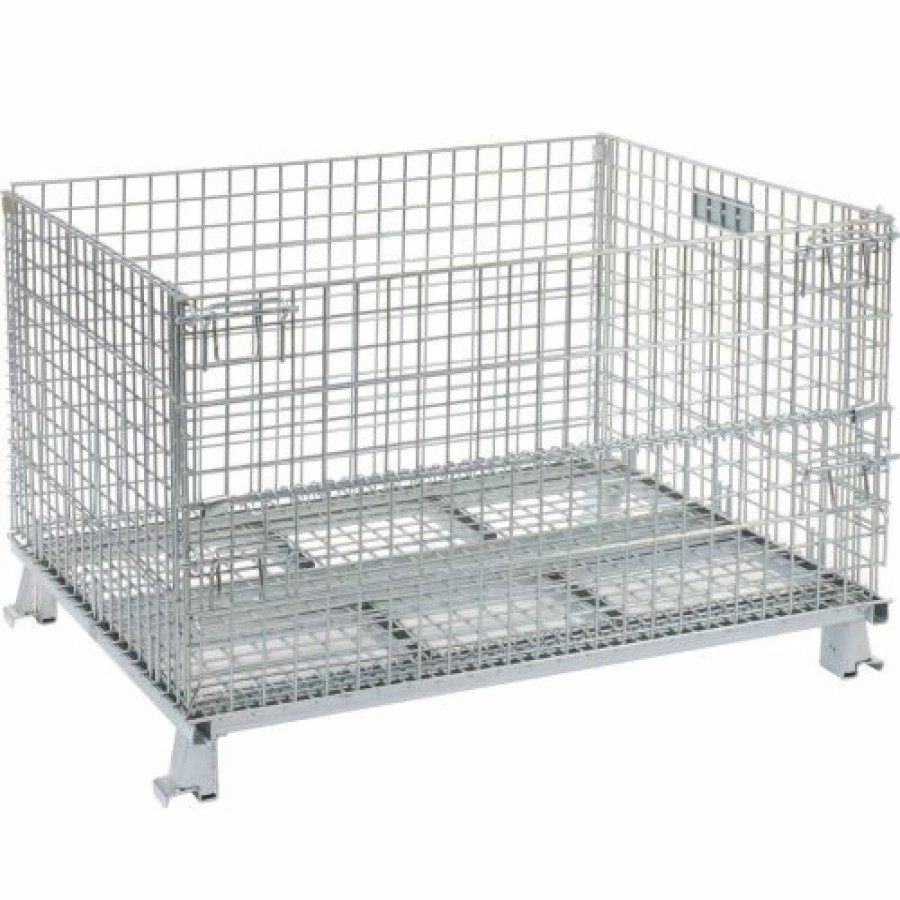 Containers & Organizers * | Nashville Wire Products Folding Wire Container Gc404824S4 48X40X30-1/2 3000-4000 Lb. Cap