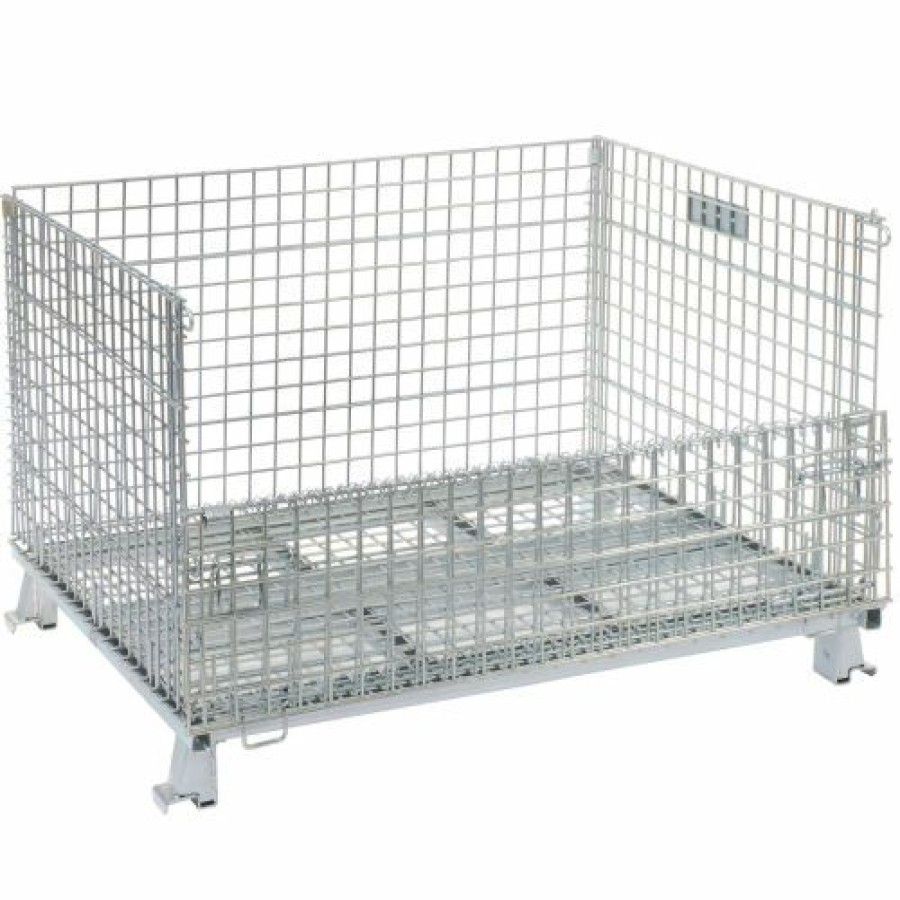 Containers & Organizers * | Nashville Wire Products Folding Wire Container Gc404824S4 48X40X30-1/2 3000-4000 Lb. Cap