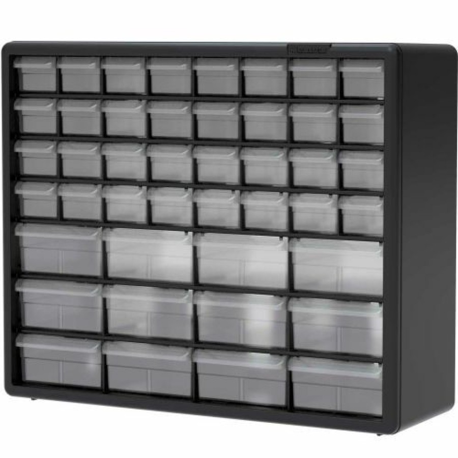 Containers & Organizers * | Akro-Mils Plastic Drawer Parts Cabinet 10144 20"W X 6-3/8"D X 15-13/16"H, Black, 44 Drawers