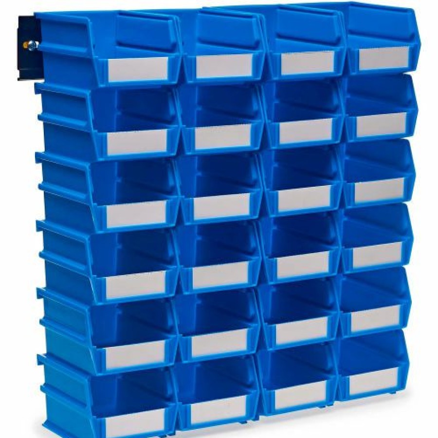 Containers & Organizers * | Triton Products Locbin Wall Storage, 3-210Bws, W/Rails, Small, Blue (26 Pc)