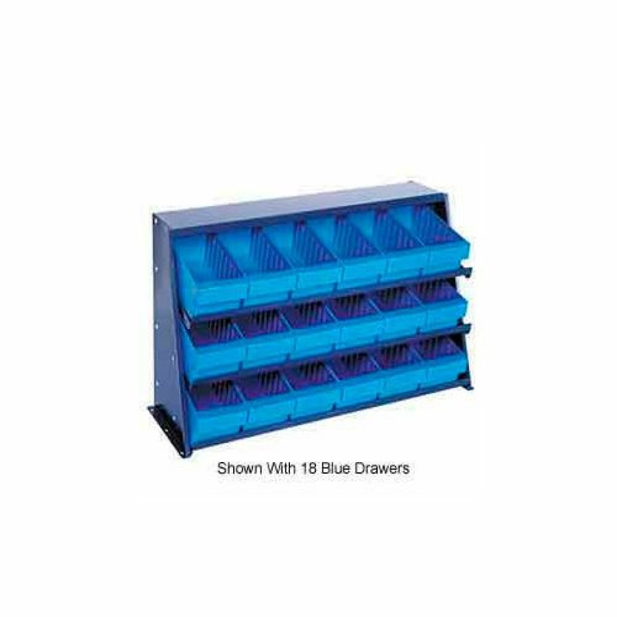 Containers & Organizers * | Quantum Storage Systems Quantum Qprha-501 Bench Rack 12"X36"X21" With 27 Yellow Euro Drawers