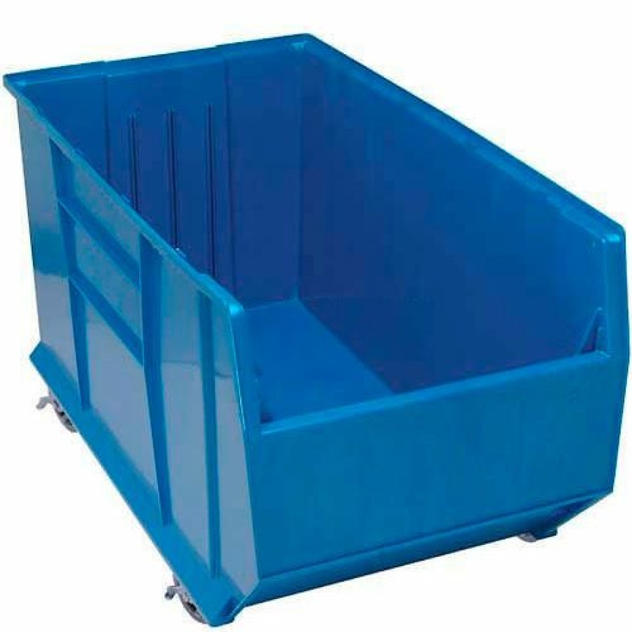 Containers & Organizers * | Quantum Storage Systems Quantum Plastic Mobile Rack Bin, 19-7/8"W X 41-7/8"D X 17-1/2"H, Blue