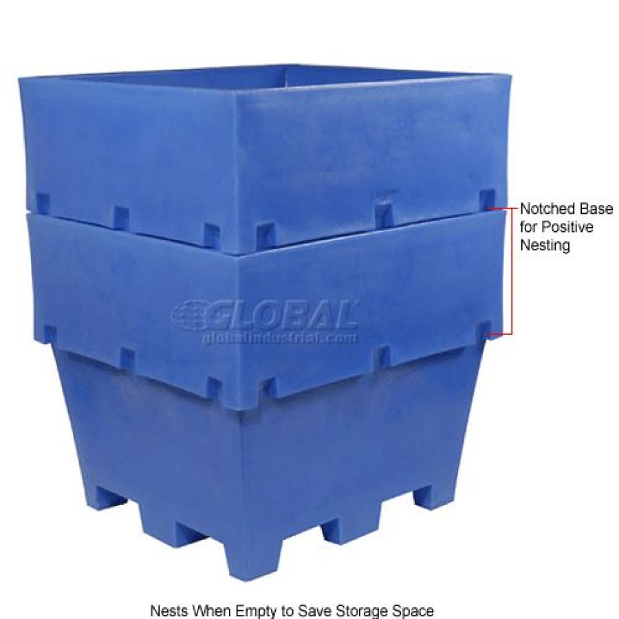 Containers & Organizers * | Dandux Pallet Container 51-2037U 45"L X 45"W X 39"H Single Wall, Blue