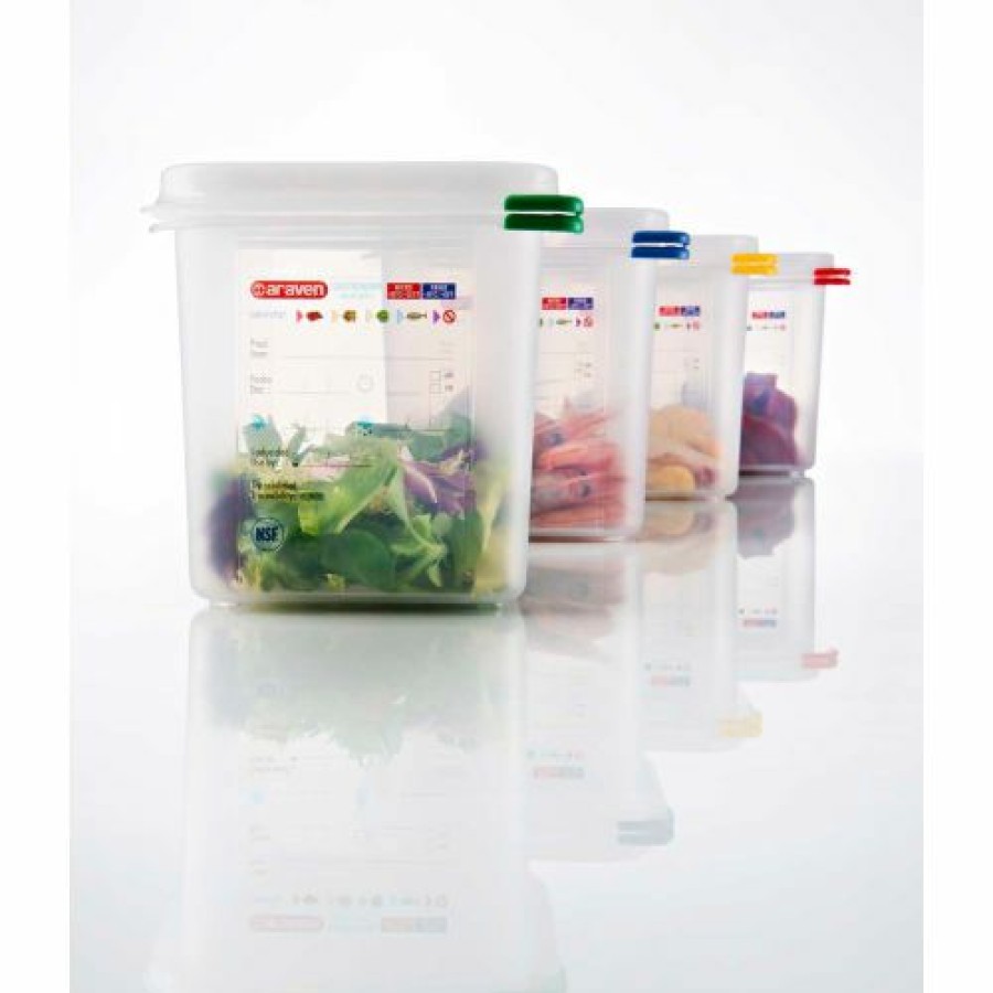 Containers & Organizers * | Araven 03026 Food Container, Airtight, W/Lid, Pp, 1.9 Qt., 1/4 Size, Colorclip , Transparent Pkg Qty 6