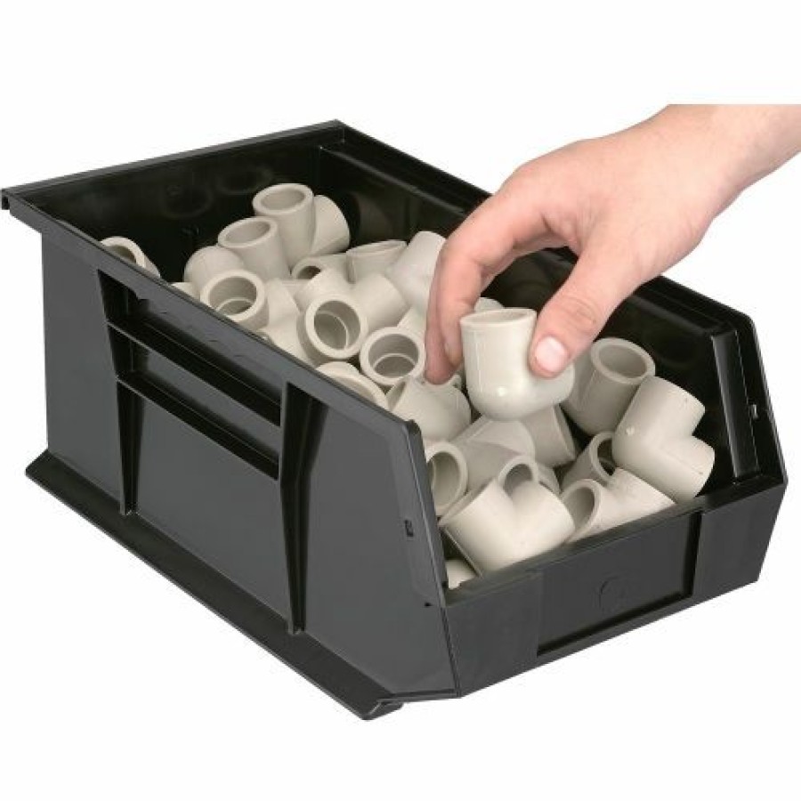 Containers & Organizers * | Plastic Stack & Hang Bin, 8-1/4"W X 13-5/8"D X 8"H, Black Pkg Qty 12