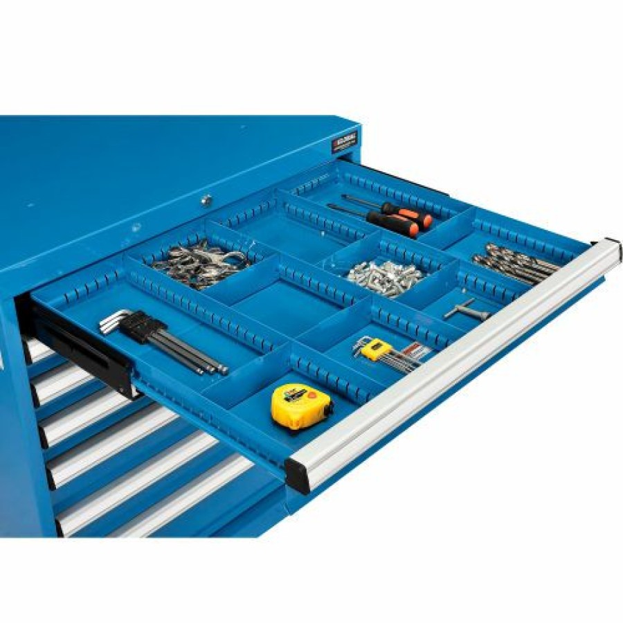 Containers & Organizers * | Global Industrial Divider Kit For 3"H Drawer Of Modular Drawer Cabinet 30"Wx27"D, Blue