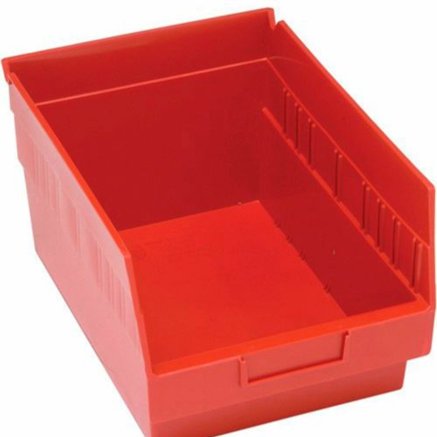 Containers & Organizers * | Plastic Nesting Storage Shelf Bin Qsb207 8-3/8"W X 11-5/8"D X 6"H Red Pkg Qty 20