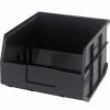 Containers & Organizers * | Quantum Storage Systems Quantum Plastic Stackable Shelf Bin Ssb425 11"W X 12"D X 7"H, Black Pkg Qty 6