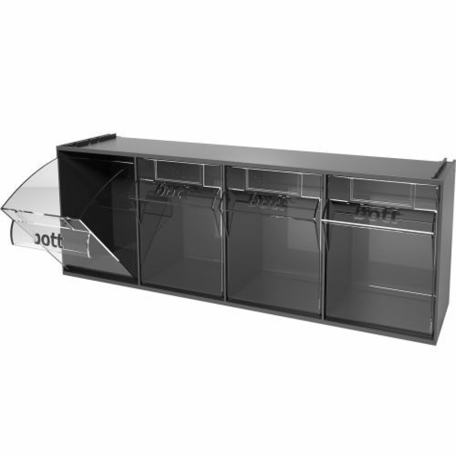 Containers & Organizers * | Bott 02513019.19 Tilt Bins 23-5/8" X 7" X 8-1/8" (4) Bins With Perfo Panel Fixing Bracket, Grey