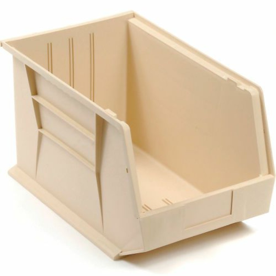 Containers & Organizers * | Plastic Stack & Hang Bin, 11"W X 18"D X 10"H, Ivory Pkg Qty 4