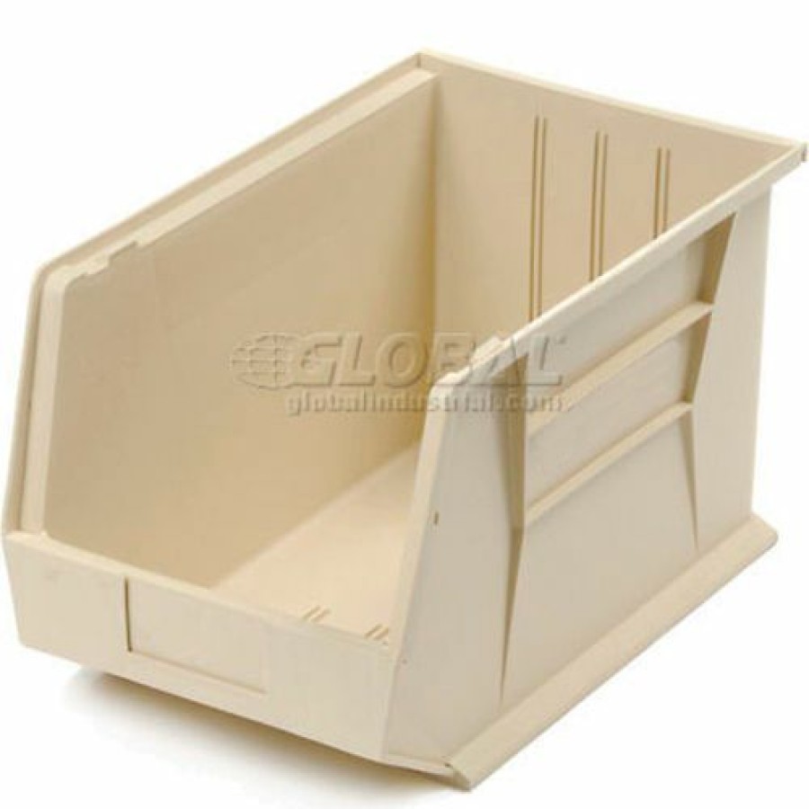 Containers & Organizers * | Plastic Stack & Hang Bin, 11"W X 18"D X 10"H, Ivory Pkg Qty 4