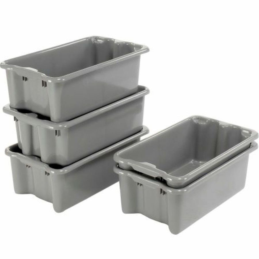 Containers & Organizers * | Lewisbins Sn2414-8 Polyethylene Container 24"L X 14"W X 8"H, Gray Pkg Qty 5