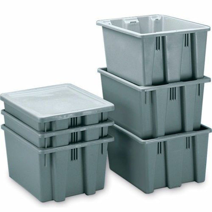 Containers & Organizers * | Rubbermaid Palletote Box Fg173100Gray 2.0 Cu. Ft. Pkg Qty 10