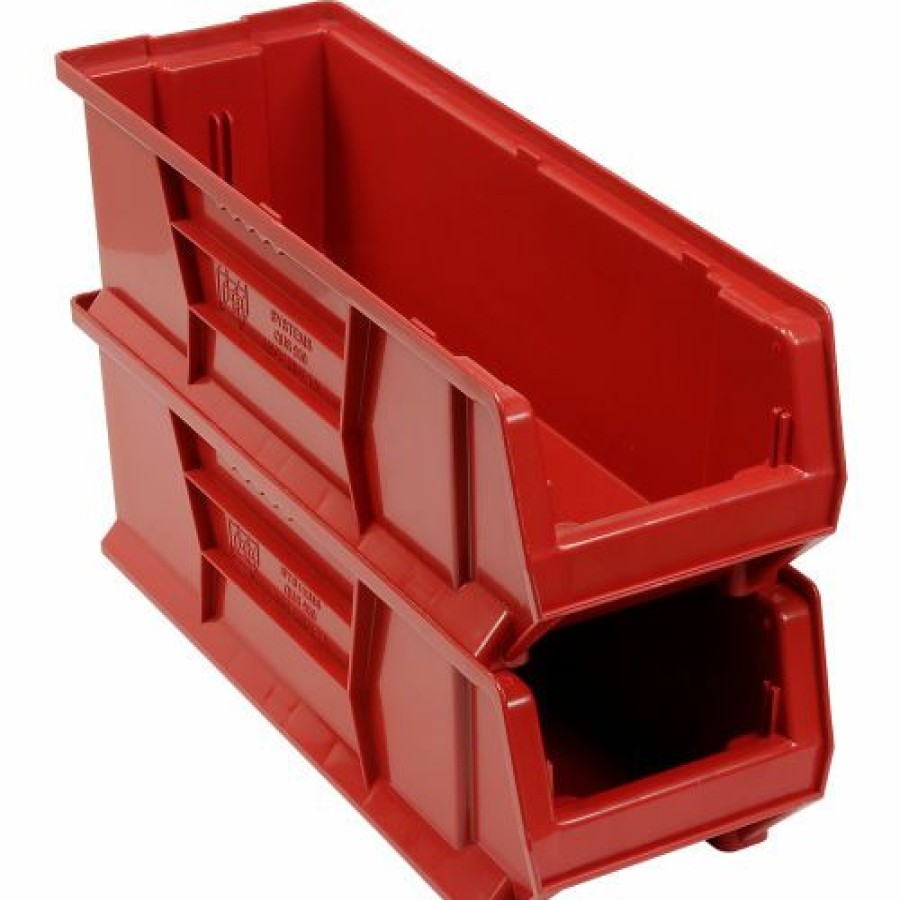 Containers & Organizers * | Quantum Storage Systems Quantum Plastic Hulk Stacking Bin, 8-1/4"W X 24"D X 9"H, Red Pkg Qty 6