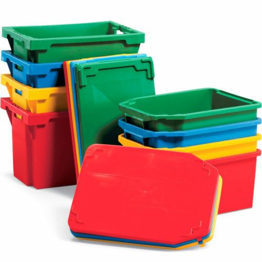 Containers & Organizers * | Ssi Schaefer Schaefer Stack & Nest Tote Fb600 24"L X 16"W X 10"H Blue