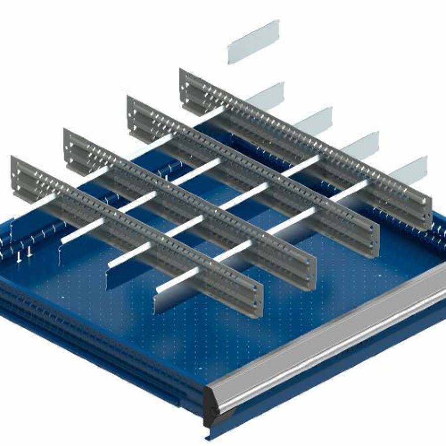 Containers & Organizers * | Rousseau Metal Drawer Divider Kit For 36"W Modular Drawer Cabinet, 10" Drawer Height, 8 Compartments