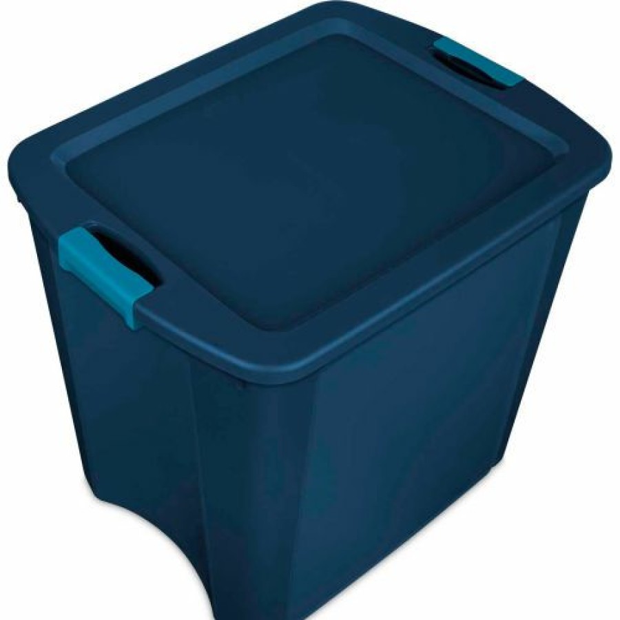 Containers & Organizers * | Sterilite Latch & Carry Tote 14487404 True Blue/Blue Aquarium 26 Gal. 23-5/8" X 18-5/8" X 20-1/8" Pkg Qty 4