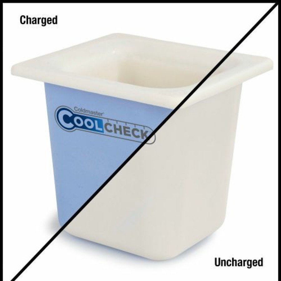 Containers & Organizers * | Carlisle Cm1104C1402 Coldmaster Coolcheck 6" D Sixth-Size Food Pan White/Blue