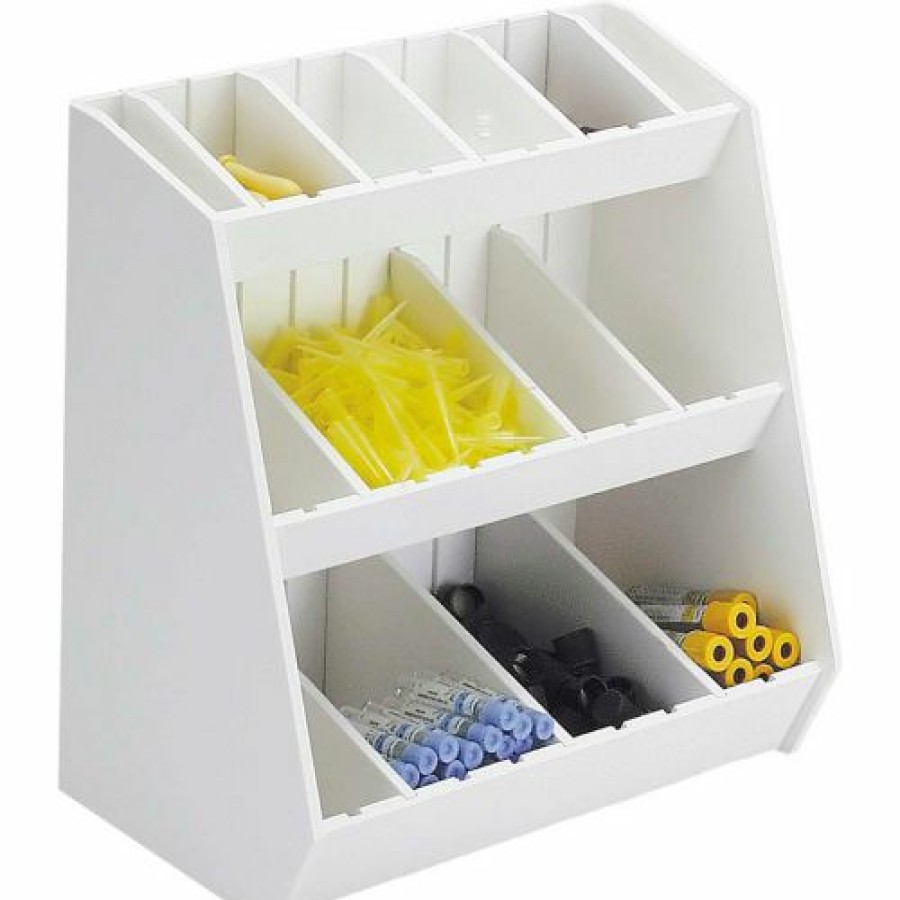 Containers & Organizers * | Trippnt White Pvc Storage Bin With 16 Adjustable Compartments, 12"W X 7"D X 12"H