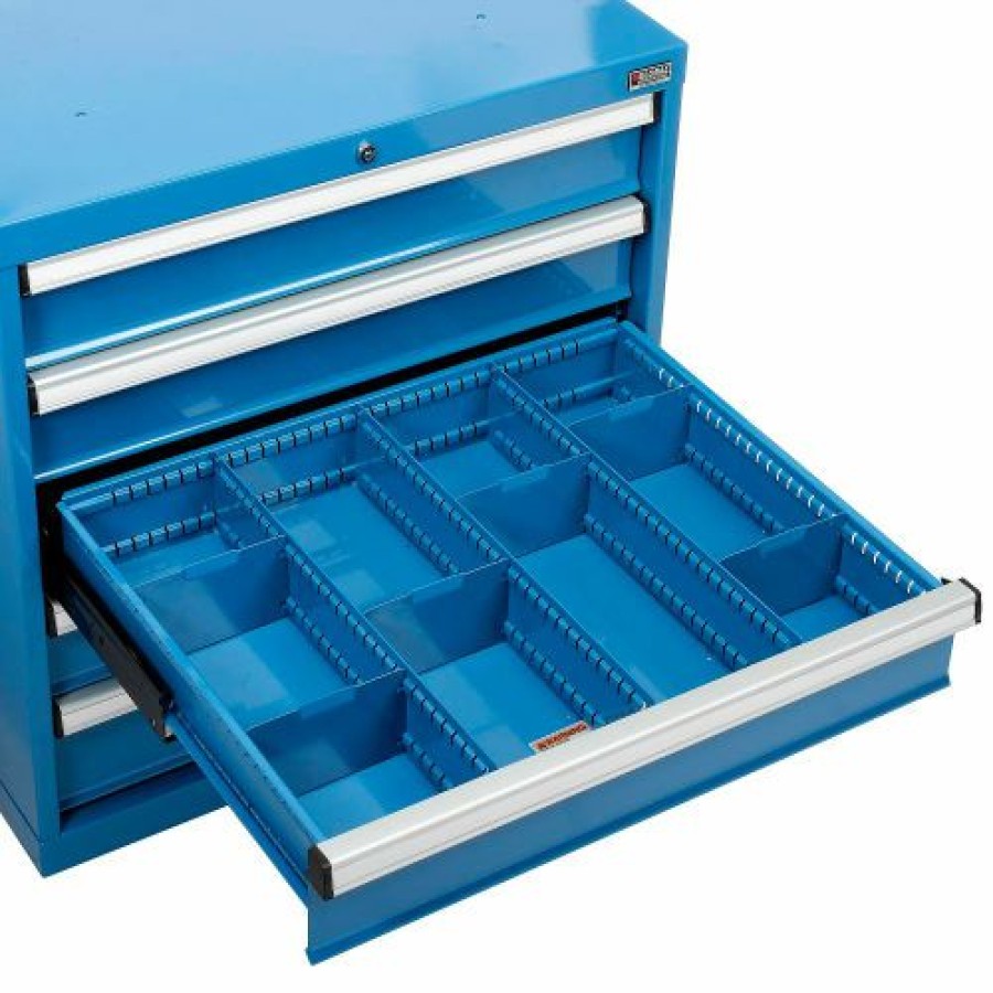 Containers & Organizers * | Global Industrial Divider Kit For 6"H Drawer Of Modular Drawer Cabinet 30"Wx27"D, Blue