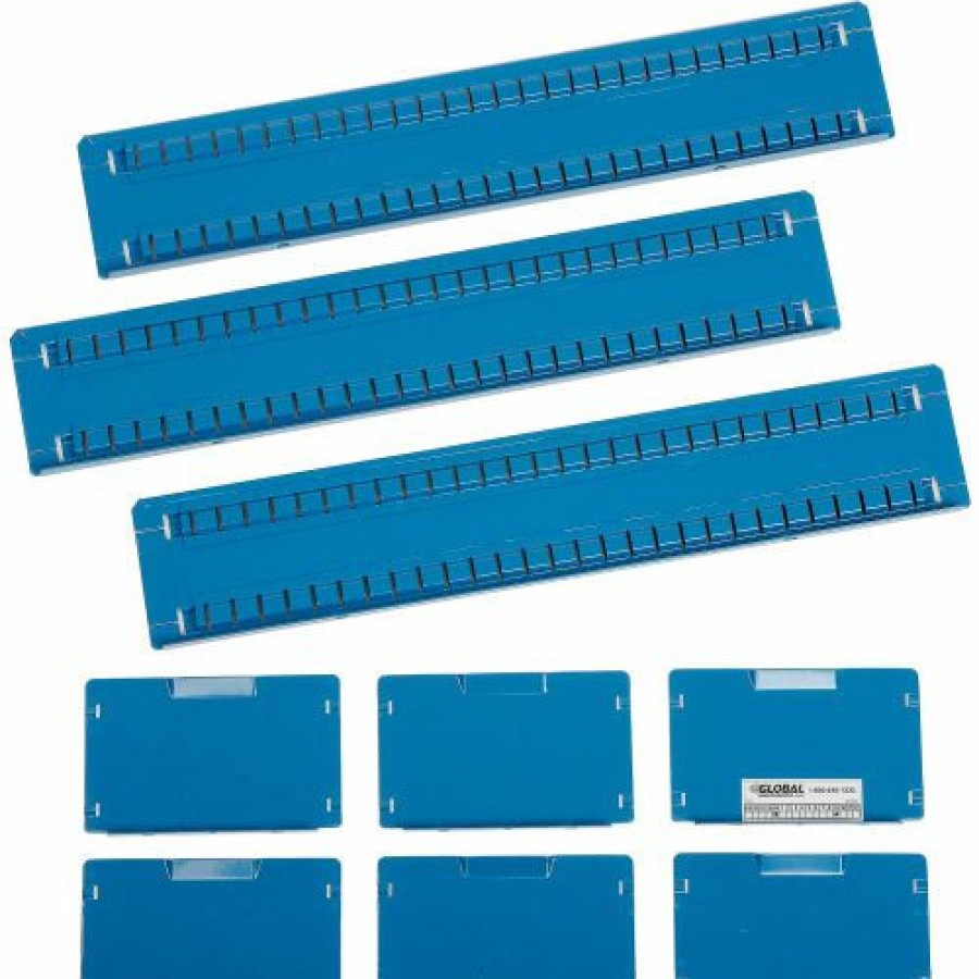 Containers & Organizers * | Global Industrial Divider Kit For 6"H Drawer Of Modular Drawer Cabinet 30"Wx27"D, Blue