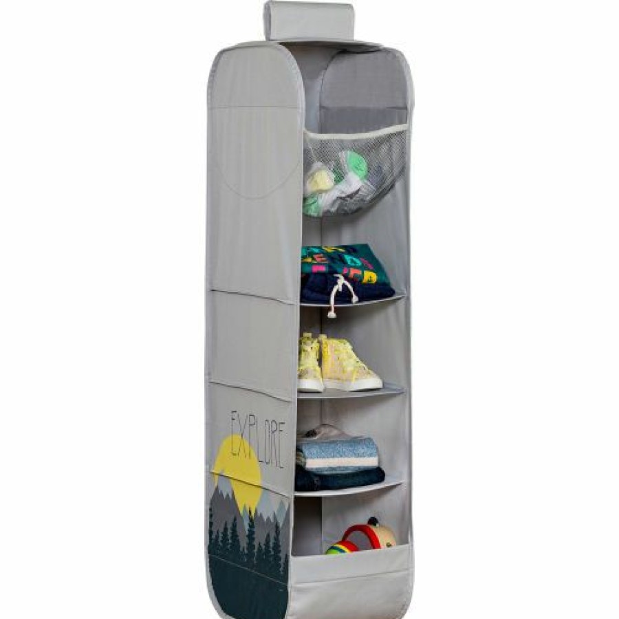 Containers & Organizers * | Honey-Can-Do 5-Compartment Kids Hanging Toy Sorter Gray