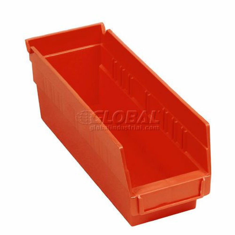 Containers & Organizers * | Global Industrial Plastic Nesting Storage Shelf Bin 4-1/8"W X 11-5/8"D X 4"H Red Pkg Qty 24