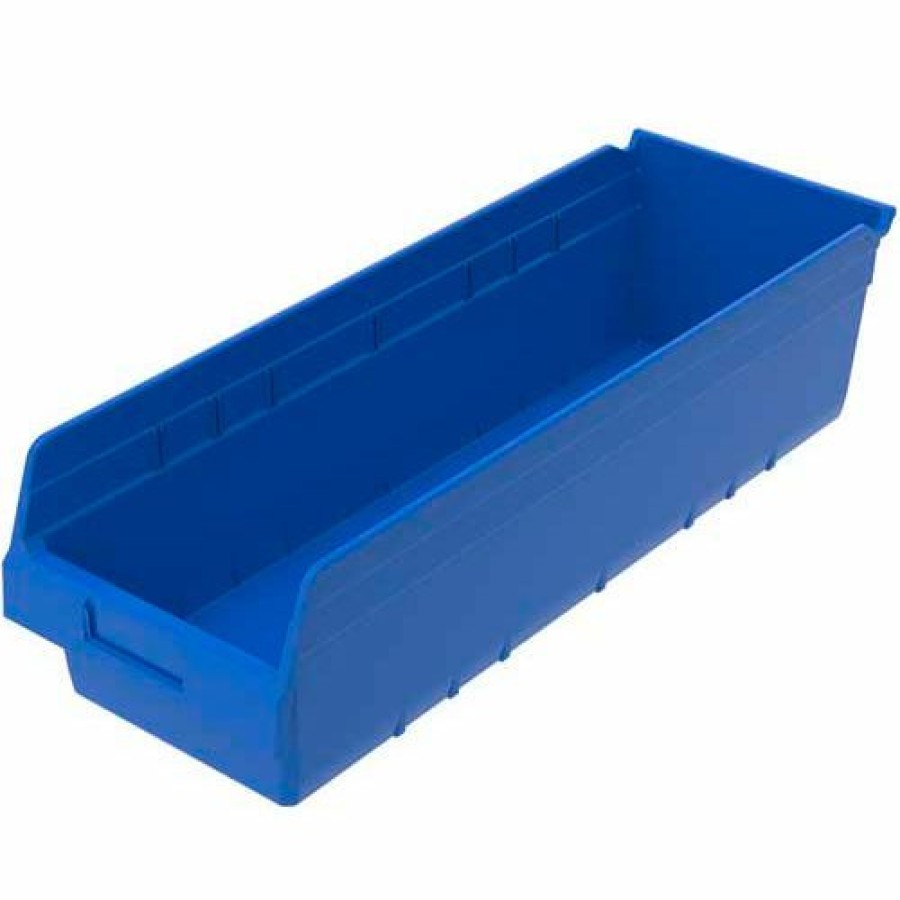 Containers & Organizers * | Akro-Mils Shelfmax Plastic Nesting Storage Shelf Bin 30084 8-3/8"W X 23-5/8"D X 6"H, Blue Pkg Qty 6