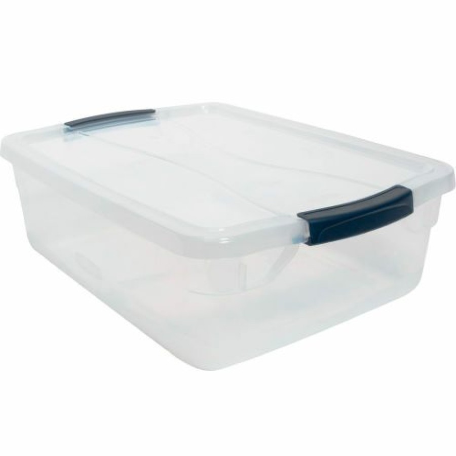 Containers & Organizers * | Rubbermaid Cleverstore Clear Latching Storage Tote W/Lid 16 Quart 16-7/8 13-3/8 5-1/2 Pkg Qty 8