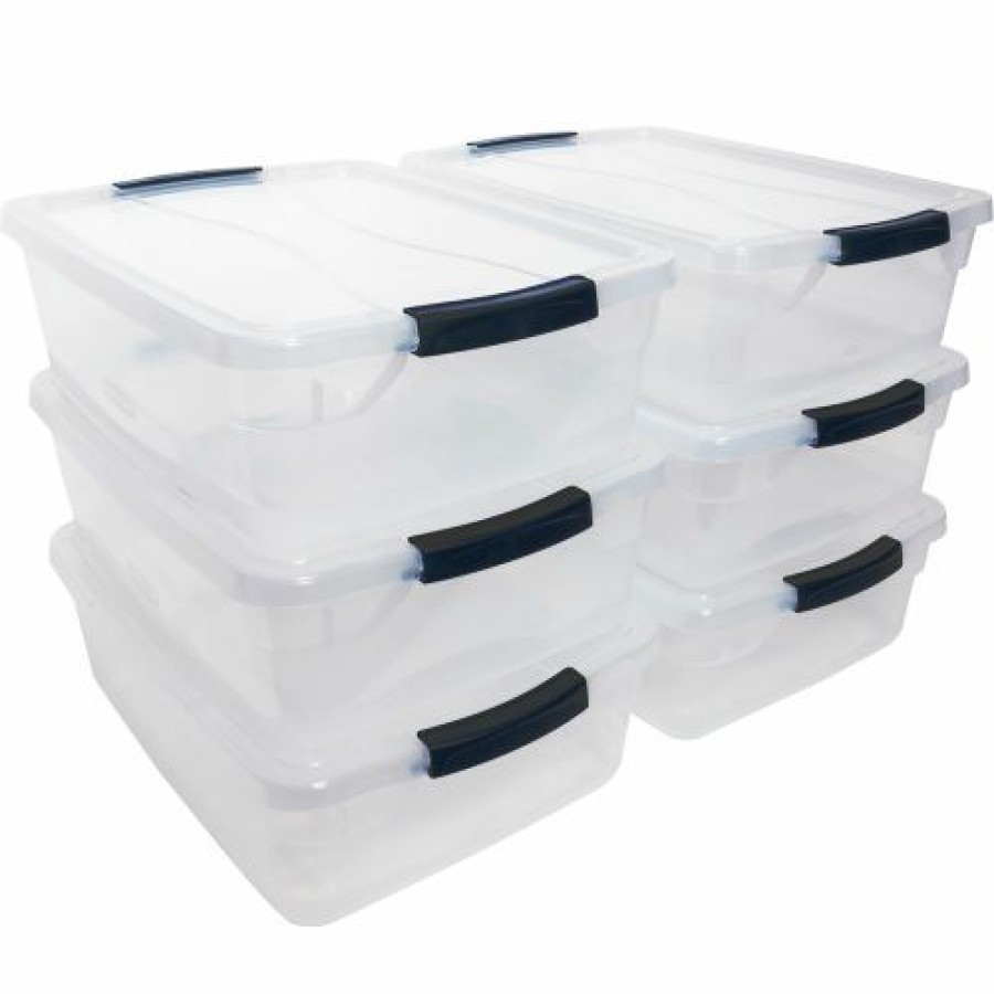 Containers & Organizers * | Rubbermaid Cleverstore Clear Latching Storage Tote W/Lid 16 Quart 16-7/8 13-3/8 5-1/2 Pkg Qty 8