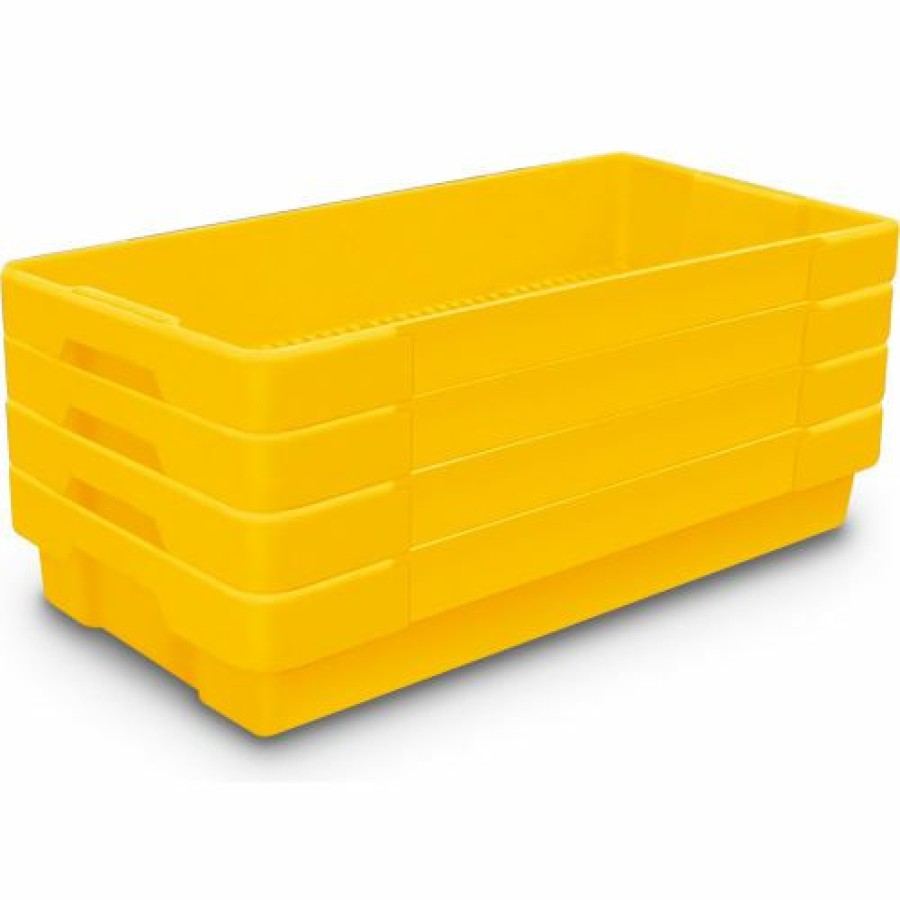 Containers & Organizers * | United Visual Products Plastic Utility Tray Yellow 26" L X 12-1/2" W X 4-1/2 H Pkg Qty 5