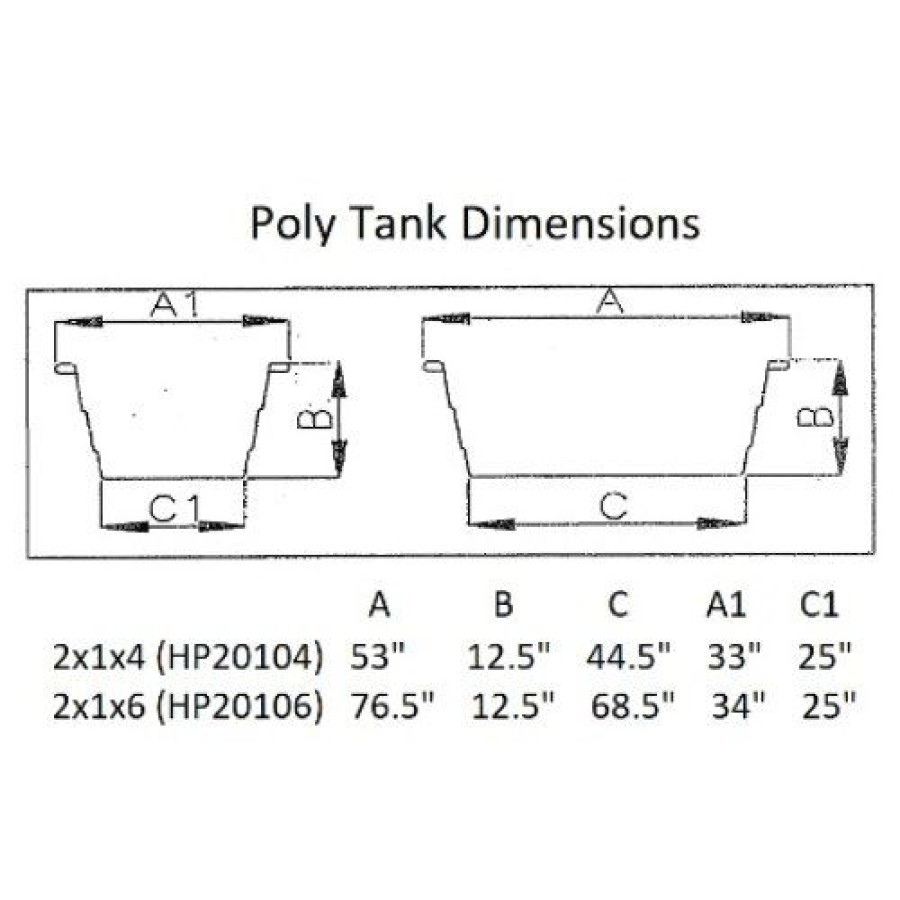 Containers & Organizers * | Hastings Poly Stock Tank Hp20104 Round-End 60 Gallon 53"L X 33"W X 12-1/2"H No Drain Plug Gray