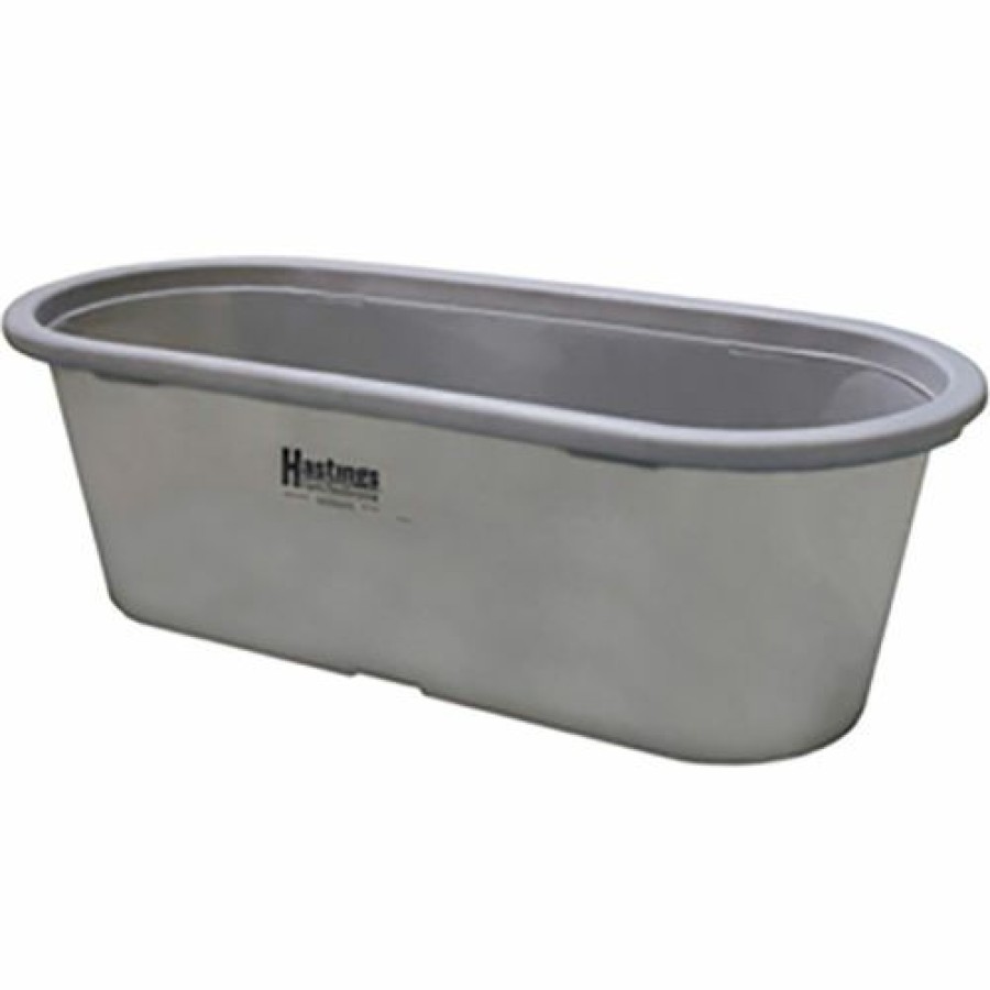 Containers & Organizers * | Hastings Poly Stock Tank Hp20206 Round-End 160 Gallon 78"L X 32"W X 24-1/2"H With Drain Plug Gray