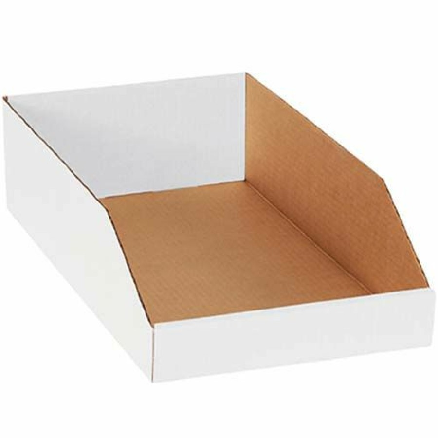 Containers & Organizers * | Global Industrial Open Top Corrugated Bin Boxes, 10"Wx18"Dx4-1/2"H, White Pkg Qty 50