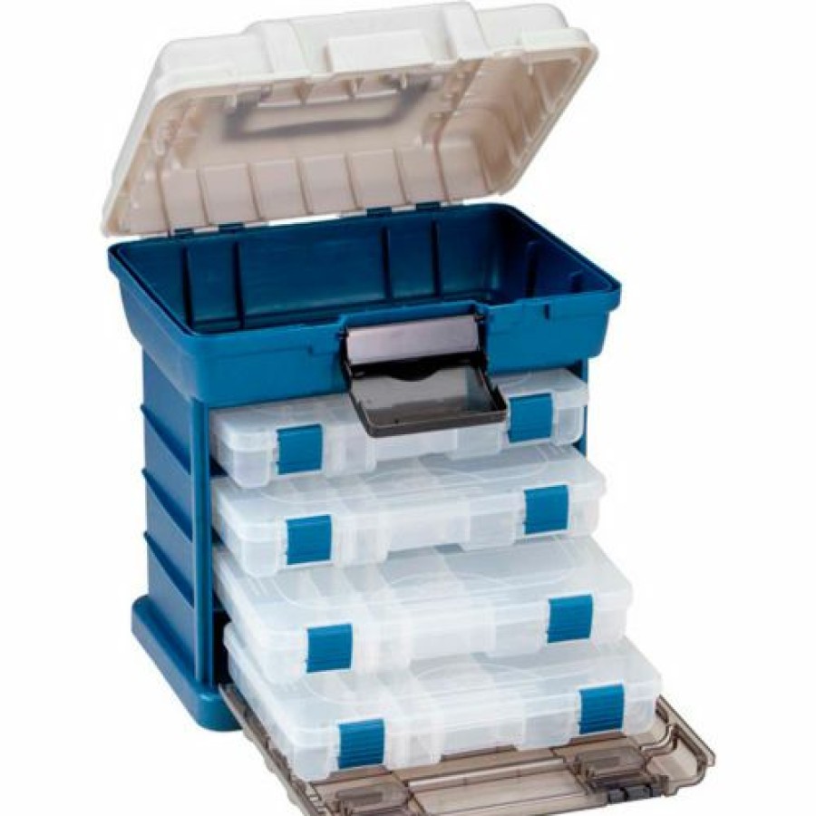 Containers & Organizers * | Plano Molding 136400 Drawer Rack System (1) L (4) S Boxes, 13-5/16"L X 10"W X 13-11/16"H Blue/Silver Pkg Qty 2