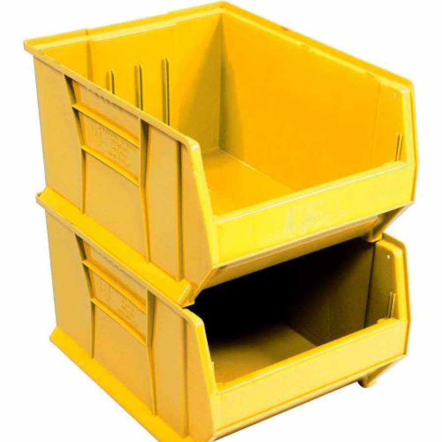 Containers & Organizers * | Quantum Storage Systems Quantum Plastic Hulk Stacking Bin, 16-1/2"W X 24"D X 11"H, Yellow