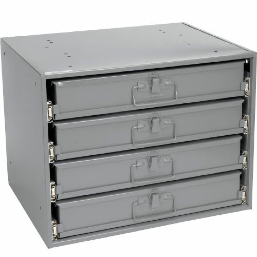 Containers & Organizers * | Durham Mfg. Durham Steel Compartment Box Rack Heavy Duty Bearing 20 X 15-3/4 X 15 With 4 Of 24-Compartment Boxes